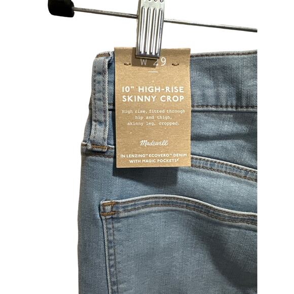 NWT Madewell 10" High-Rise Skinny Crop Denim Size W29 - Picture 6 of 11